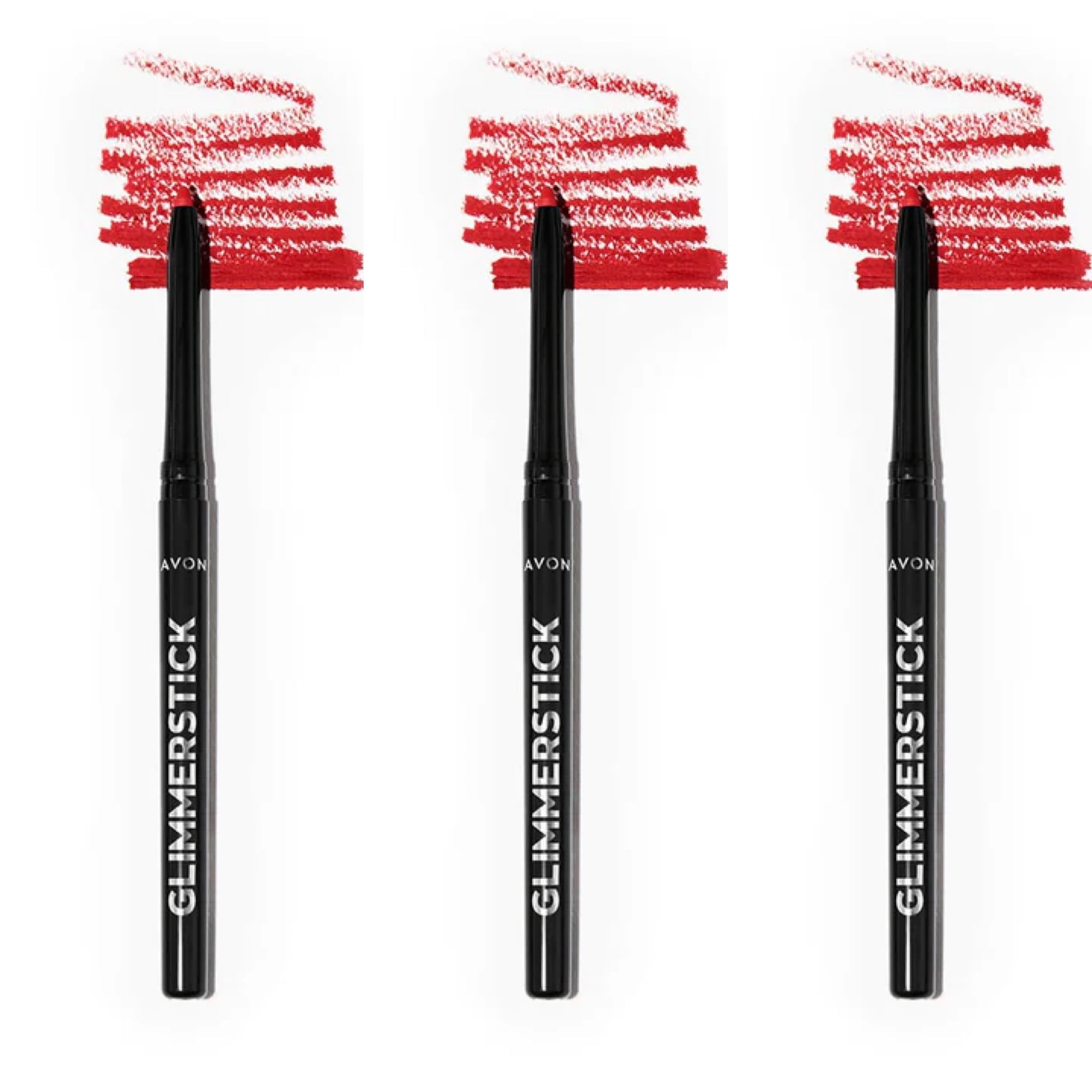 Avon Glimmersticks Retractable Lip Liner / RUBY SHOCK / SET OF 3