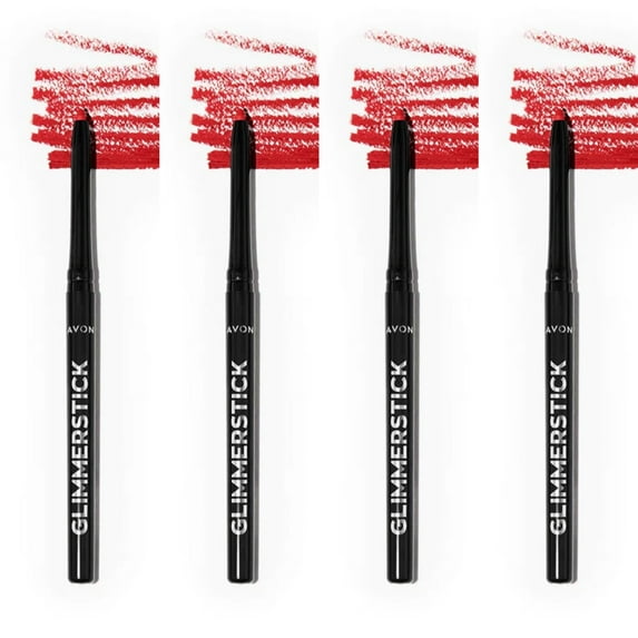 Avon Glimmersticks Retractable Lip Liner / RUBY SHOCK / SET OF 4