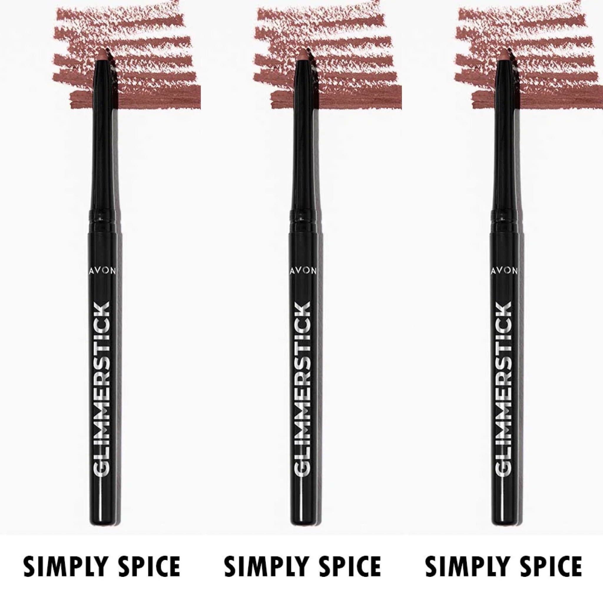 Avon Glimmersticks Retractable Lip Liner  / SIMPLY SPICE / SET OF 3