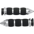 thumbnail image 1 of Avon Grips  AIR-90-CH-FL-SP; Air Cushioned Grips Spike W / Throttle Boss F-B-W (Chrome, 1 of 2
