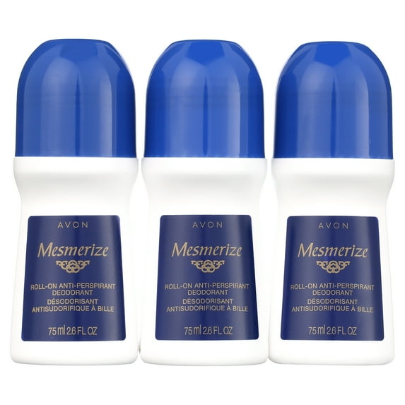 Avon Mesmerize Roll-on Deodorant. 2.6 Fl oz / 75 ml. Pack of 3