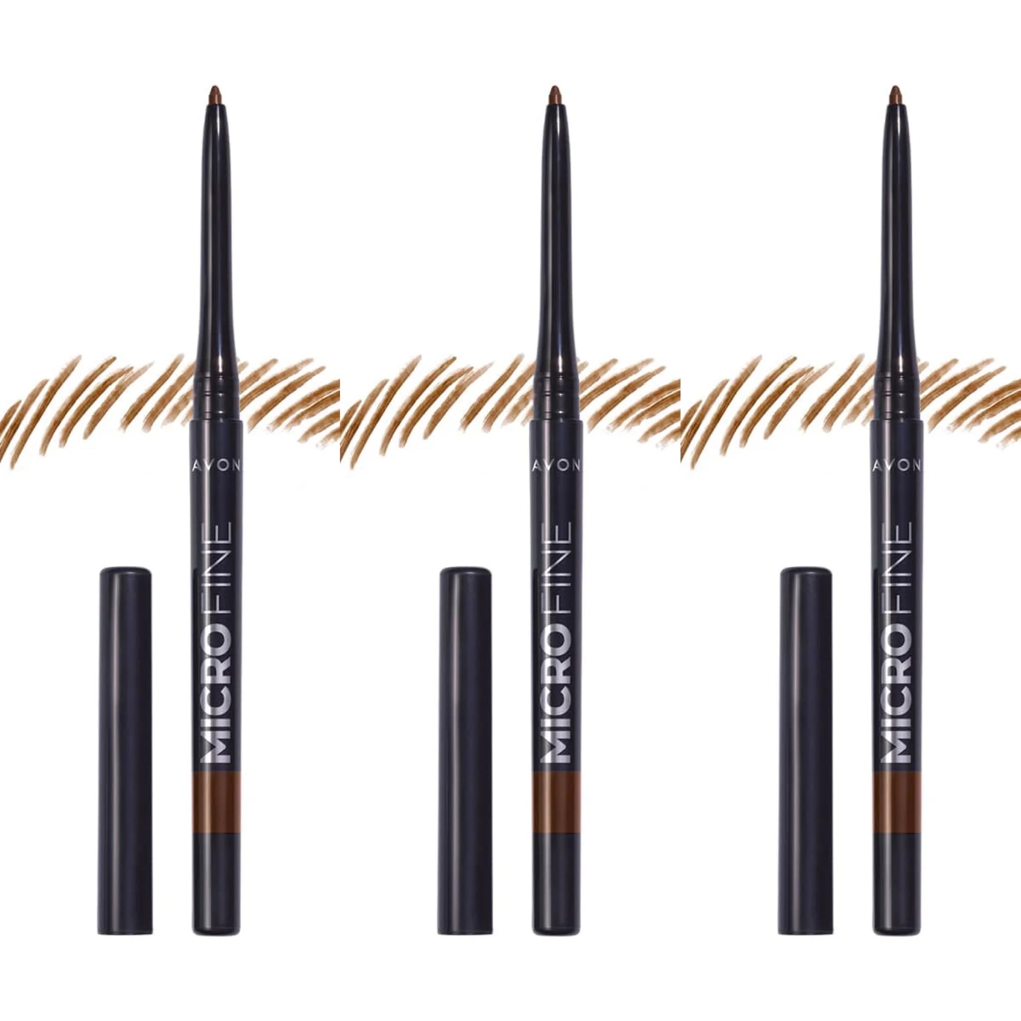 Avon Micro Fine Twist Up Brow Definer Pencil 0.13g | DARK BROWN | Set of 3
