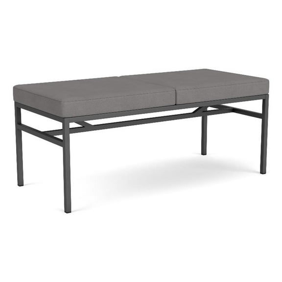 Avon Reception 2 Seat Bench 550 LB Capacity / Charcoal Steel / Light Gray