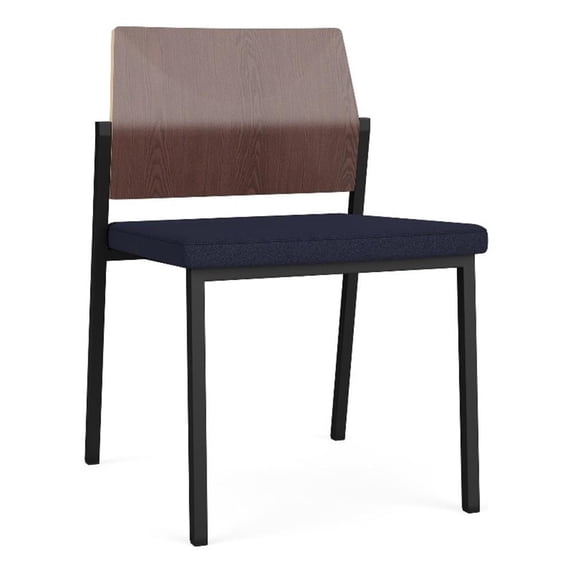 Avon Reception Armless Chair UPH Seat HPL Back / Black / Walnut / Navy Blue