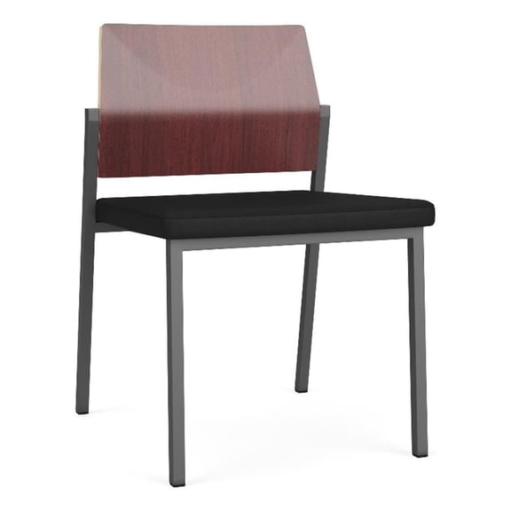 Avon Reception Armless Chair UPH Seat HPL Back / Charcoal / Mahogany / Black