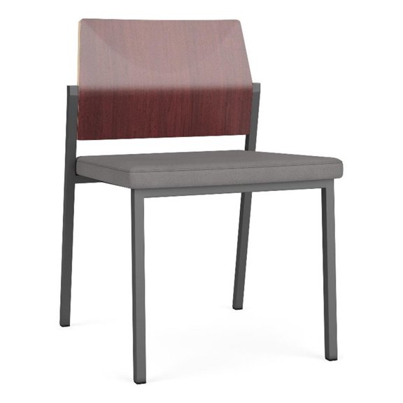 Avon Reception Armless Chair UPH Seat HPL Back / Charcoal / Mahogany / Gray