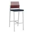 thumbnail image 1 of Avon Reception Cafe Stool UPH Seat HPL Back / Silver Steel / Mahogany / Blue, 1 of 4