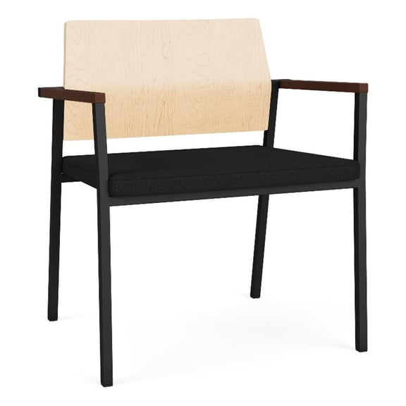 Avon Reception Oversize Chair UPH Seat HPL Back / Black Steel / Natural / Black