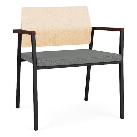 Avon Reception Oversize Chair UPH Seat HPL Back / Black Steel / Natural / Gray