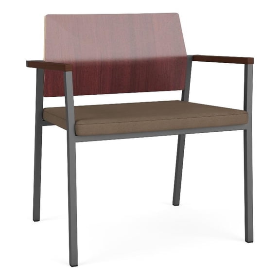 Avon Reception Oversize Chair UPH Seat HPL Back / Charcoal / Mahogany / Brown