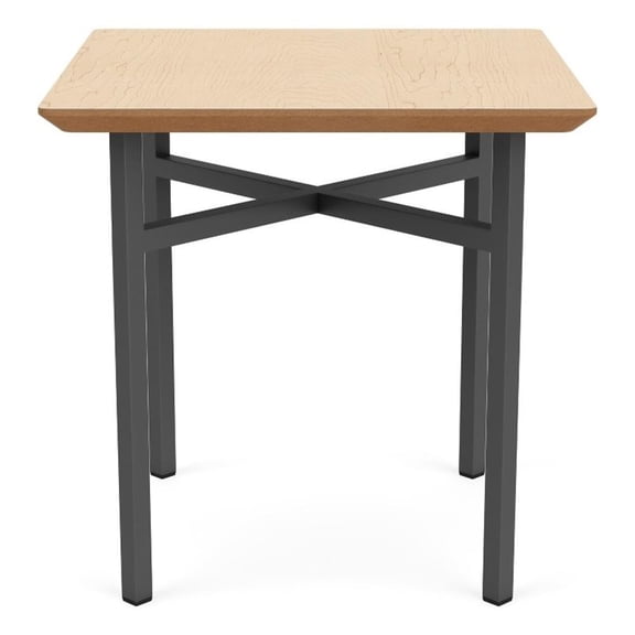 Avon Reception Square End Table 20x20" HPL Top / Charcoal Steel / Natural
