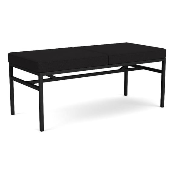 Avon Reception Waiting 2 Seat Bench 550 LB Capacity / Black Steel / Black