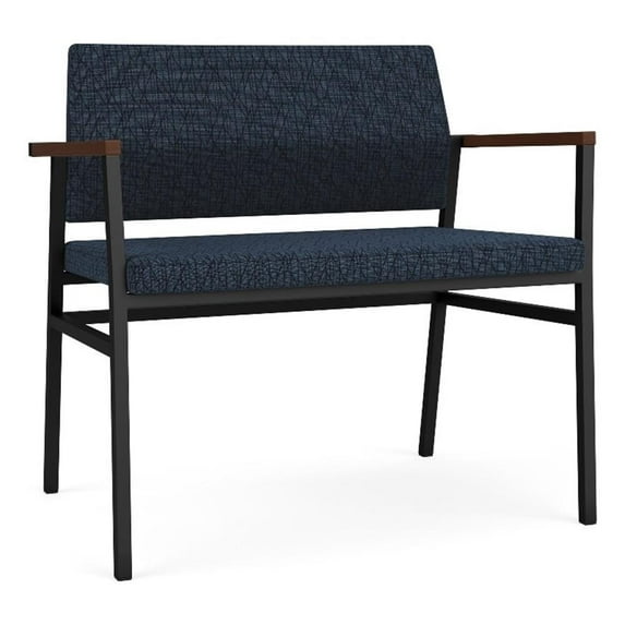 Avon Reception Waiting Bariatric Chair UPH Seat Back / Black Steel / Blue