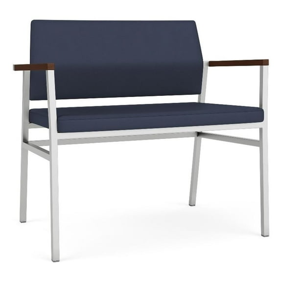 Avon Reception Waiting Bariatric Chair UPH Seat Back / Silver Steel / Blue