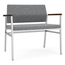 Avon Reception Waiting Bariatric Chair UPH Seat Back / Silver Steel / Gray