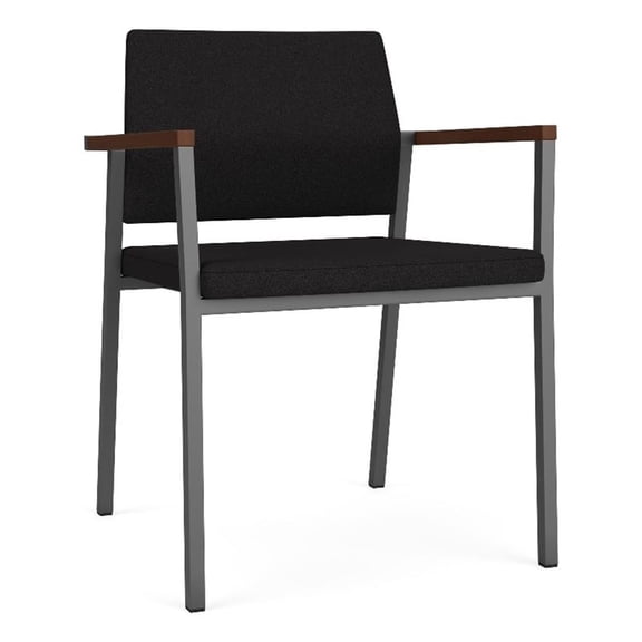 Avon Reception Waiting Guest Chair UPH Seat Back / Charcoal Steel / Black