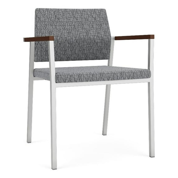 Avon Reception Waiting Guest Chair UPH Seat Back / Silver Steel / Gray
