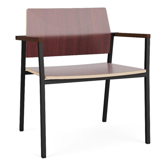 Avon Reception Waiting Oversize Chair HPL Seat Back / Black Steel / Mahogany