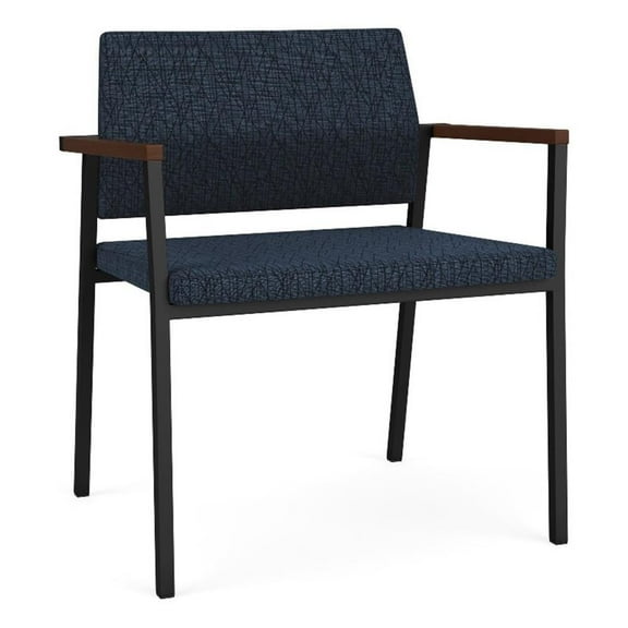 Avon Reception Waiting Oversize Chair UPH Seat Back / Black Steel / Blue