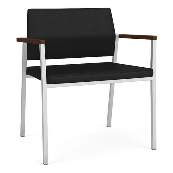 Avon Reception Waiting Oversize Chair UPH Seat Back / Silver Steel / Black