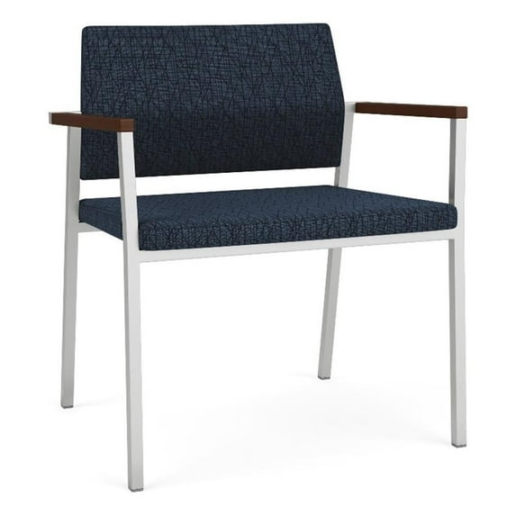 Avon Reception Waiting Oversize Chair UPH Seat Back / Silver Steel / Blue