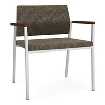 Avon Reception Waiting Oversize Chair UPH Seat Back / Silver Steel / Brown