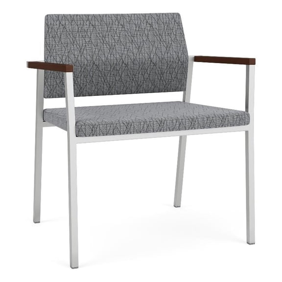 Avon Reception Waiting Oversize Chair UPH Seat Back / Silver Steel / Gray