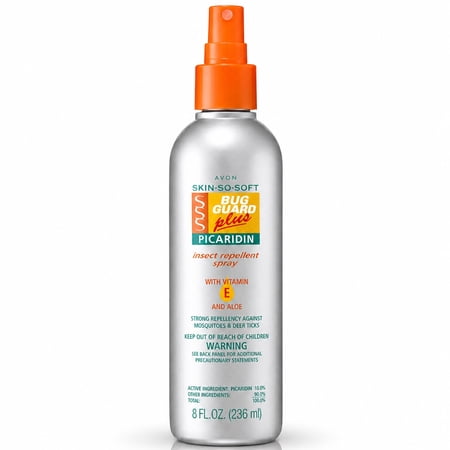 AVON Skin So Soft Bug Guard Plus Picaridin Insect Repellent Spray — Long-Lasting, DEET-Free Family Size Pump Spray with Vitamin E & Aloe — Non-Greasy, Travel-Ready Bug Repellent for Families, 8 fl oz
