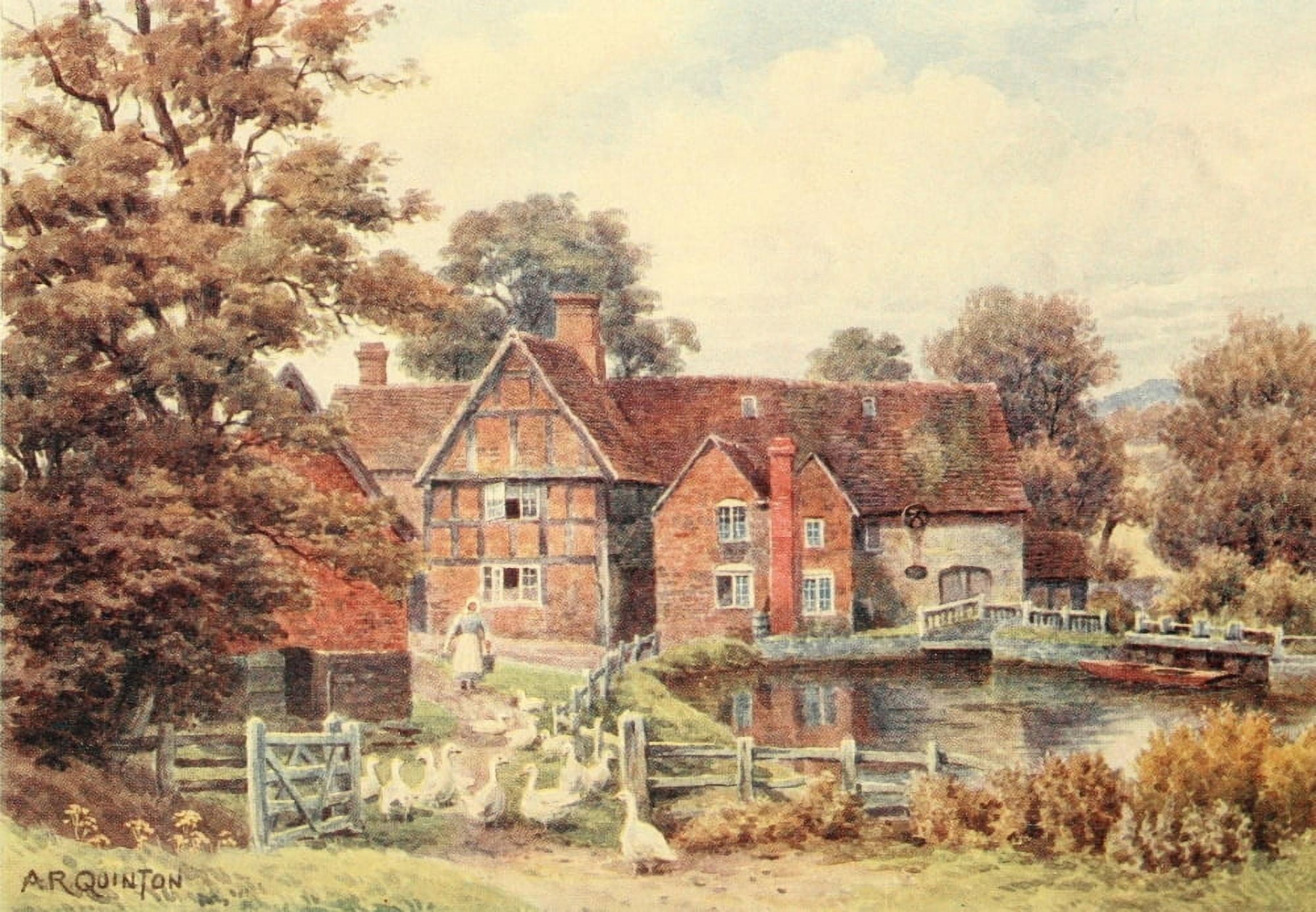 Avon & Shakespeares Country 1910 Bubbenhall Mill Canvas Art - Alfred Quinton (18 x 24)