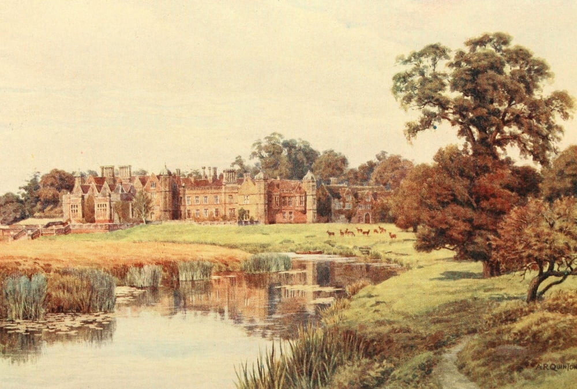 Avon & Shakespeares Country 1910 Charlecote Hall Canvas Art - Alfred Quinton (24 x 36)
