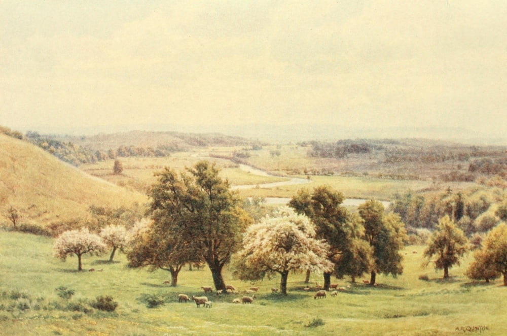 Avon & Shakespeares Country 1910 Vale of Evesham Canvas Art - Alfred Quinton (24 x 36)