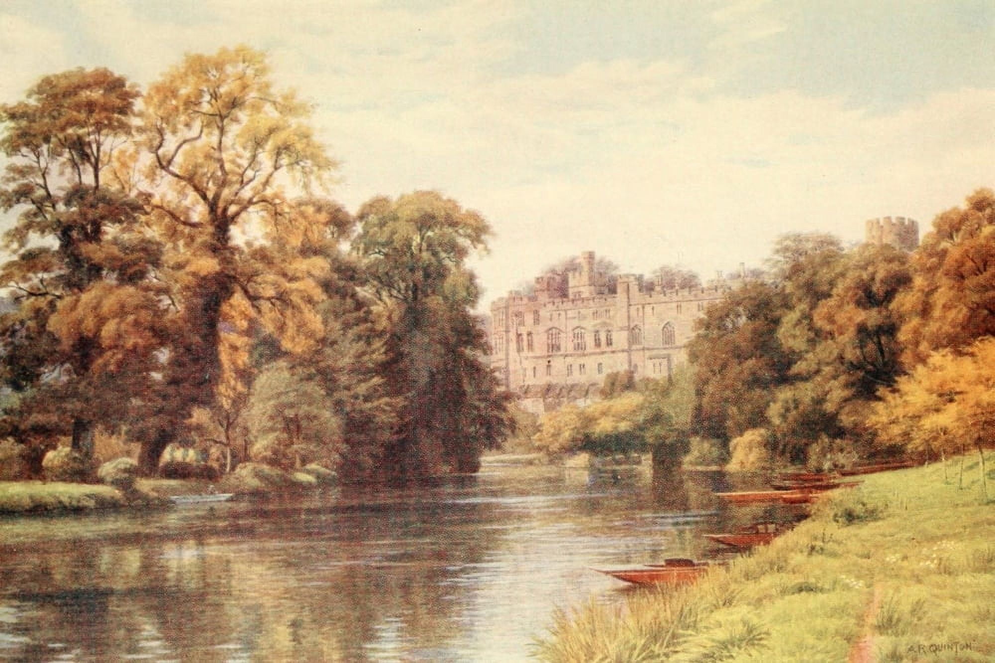 Avon & Shakespeares Country 1910 Warwick Castle Canvas Art - Alfred Quinton (18 x 24)
