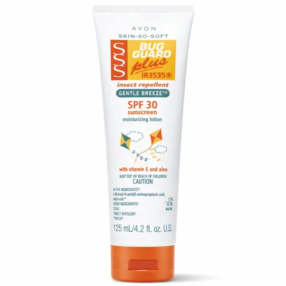 AVON Skin So Soft Bug Guard Plus IR3535 Insect Repellent Moisturizing Lotion , Gentle Breeze SPF 30 Lotion, 2-in-1 Sunscreen & DEET-Free Bug Repellent with Vitamin E & Aloe 4.2 fl oz