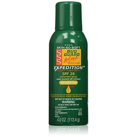 Avon Skin-So-Soft Sunscreen Bug Guard Plus Expedition SPF 28 Aerosol Spray, 4 Oz