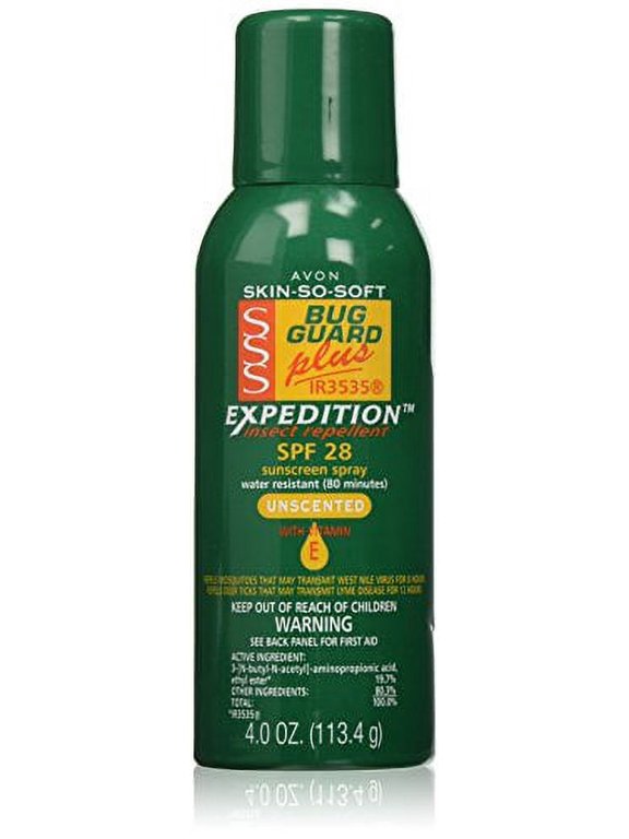 Skin-So-Soft Sunscreen Bug Guard Plus Expedition SPF 28 Aerosol Spray, 4 Oz