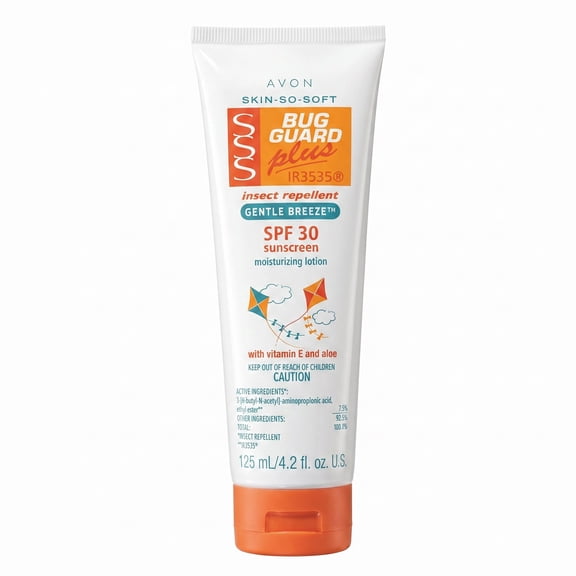 AVON Skin So Soft Bug Guard Plus IR3535 Gentle Breeze SPF 30 Lotion, Insect Repellent Moisturizing Lotion 2-in-1 Sunscreen & DEET-Free Bug Repellent with Vitamin E & Aloe Pack of 3, Travel Size