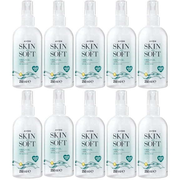 Avon Skin So Soft Original Dry Oil Spray Bonus Size 8.45 fl oz Each 10 Pack Value Set