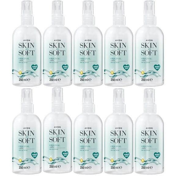 Avon Skin So Soft Original Dry Oil Spray Bonus Size 8.45 fl oz Each  10 Pack Value Set