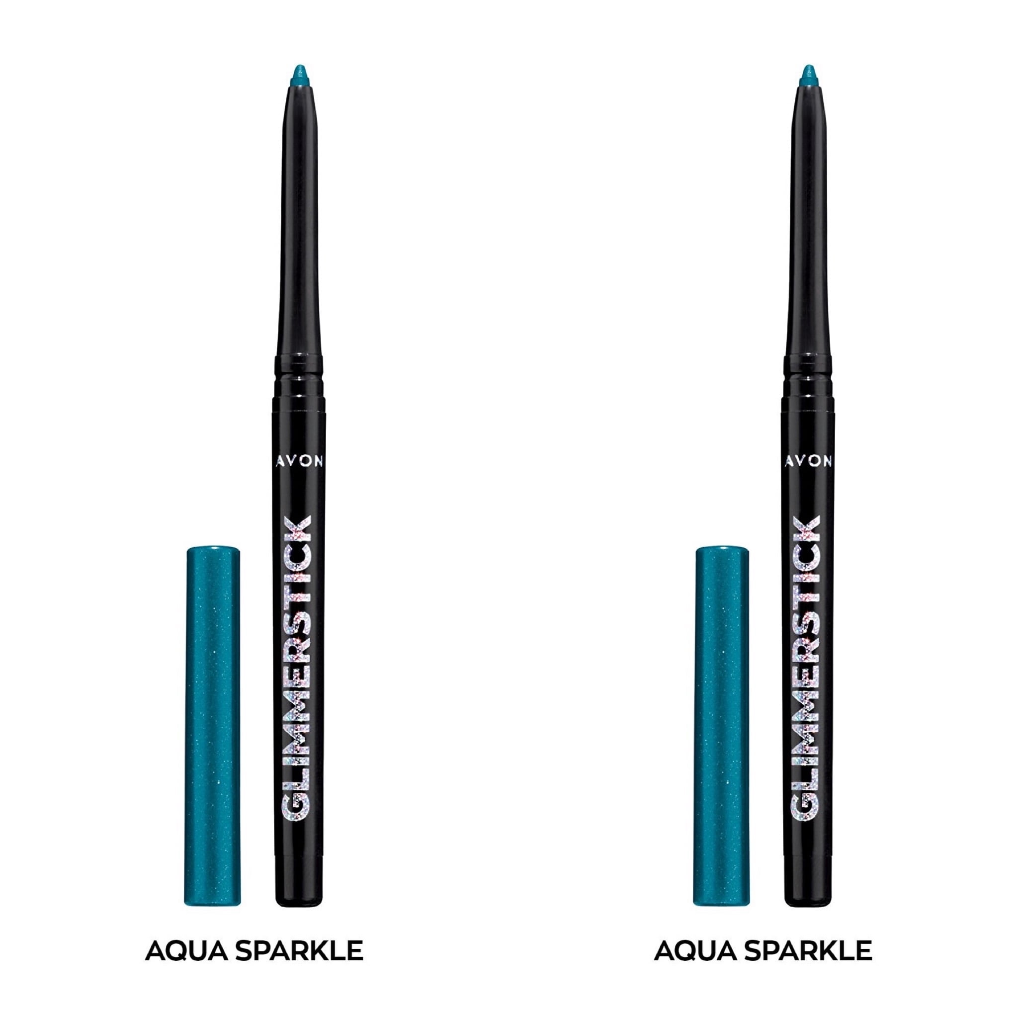 Avon Ultra Colour Glimmerstick Retractable Diamonds Eyeliner, AQUA SPARKLE, Waterproof & Smudge-Proof Shimmer Eye Makeup, SET OF 2, 0.012 oz / 0.35 g Each