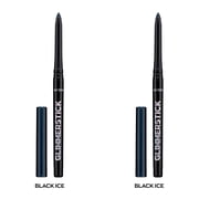 Avon Ultra Colour Glimmerstick Retractable Diamonds Eyeliner, BLACK ICE, Waterproof & Smudge-Proof Shimmer Eye Makeup, SET OF 2, 0.012 oz / 0.35 g Each