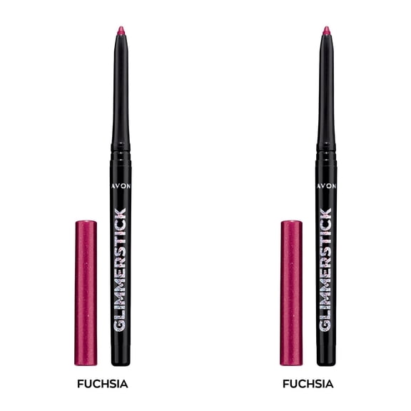 Avon Ultra Colour Glimmerstick Retractable Diamonds Eyeliner, FUCHSIA, Waterproof & Smudge-Proof Shimmer Eye Makeup, SET OF 2, 0.012 oz / 0.35 g Each