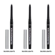 Avon Ultra Colour Glimmerstick Retractable Diamonds Eyeliner, SILVER LIGHTS, Waterproof & Smudge-Proof Shimmer Eye Makeup, SET OF 3, 0.012 oz / 0.35 g Each