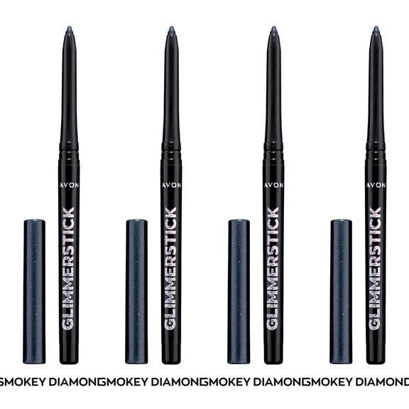 Avon Ultra Colour Glimmerstick Retractable Diamonds Eyeliner, SMOKEY DIAMOND, Waterproof & Smudge-Proof Shimmer Eye Makeup, SET OF 4, 0.012 oz / 0.35 g Each