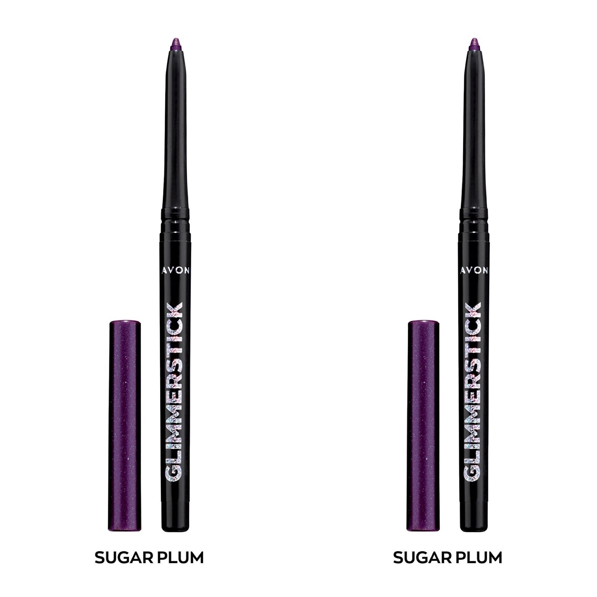 Avon Ultra Colour Glimmerstick Retractable Diamonds Eyeliner, SUGAR PLUM, Waterproof & Smudge-Proof Shimmer Eye Makeup, SET OF 2, 0.012 oz / 0.35 g Each