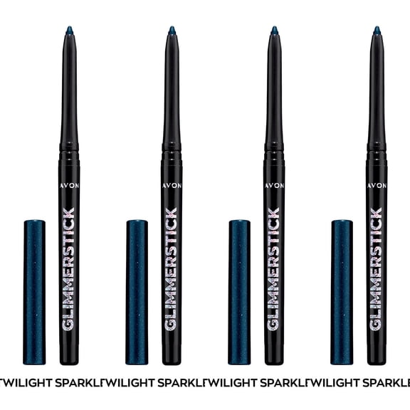 Avon Ultra Colour Glimmerstick Retractable Diamonds Eyeliner, TWILIGHT SPARKLE, Waterproof & Smudge-Proof Shimmer Eye Makeup, SET OF 4, 0.012 oz / 0.35 g Each