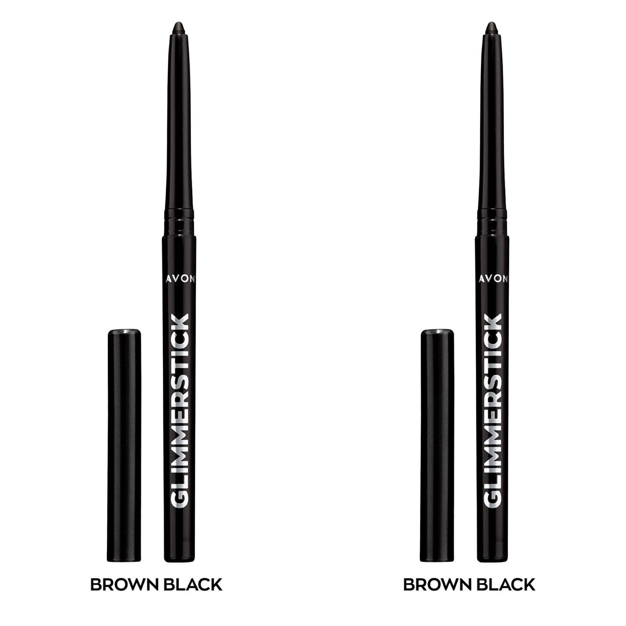 Avon Ultra Colour Glimmerstick Retractable Eyeliner, Brown Black, Waterproof & Smudge-Proof Glide-On Eye Makeup, SET OF 2, 0.01 oz / 0.28 g Each