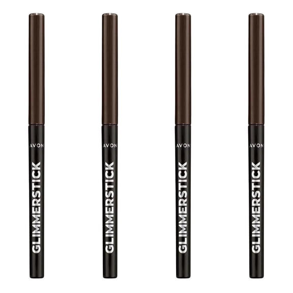 Avon Ultra Colour Glimmerstick Retractable Eyeliner, Cosmic Brown, Waterproof & Smudge-Proof Glide-On Eye Makeup, SET OF 4, 0.01 oz / 0.28 g Each