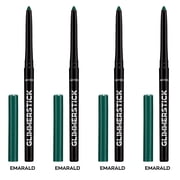 Avon Ultra Colour Glimmerstick Retractable Eyeliner, EMERALD, Waterproof & Smudge-Proof Glide-On Eye Makeup, SET OF 4, 0.01 oz / 0.28 g Each