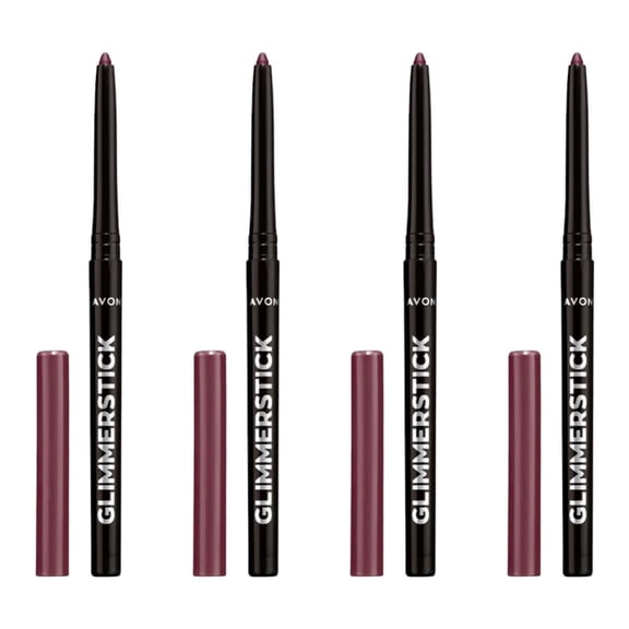 Avon Ultra Colour Glimmerstick Retractable Eyeliner, Majestic Plum, Waterproof & Smudge-Proof Glide-On Eye Makeup, SET OF 4, 0.01 oz / 0.28 g Each