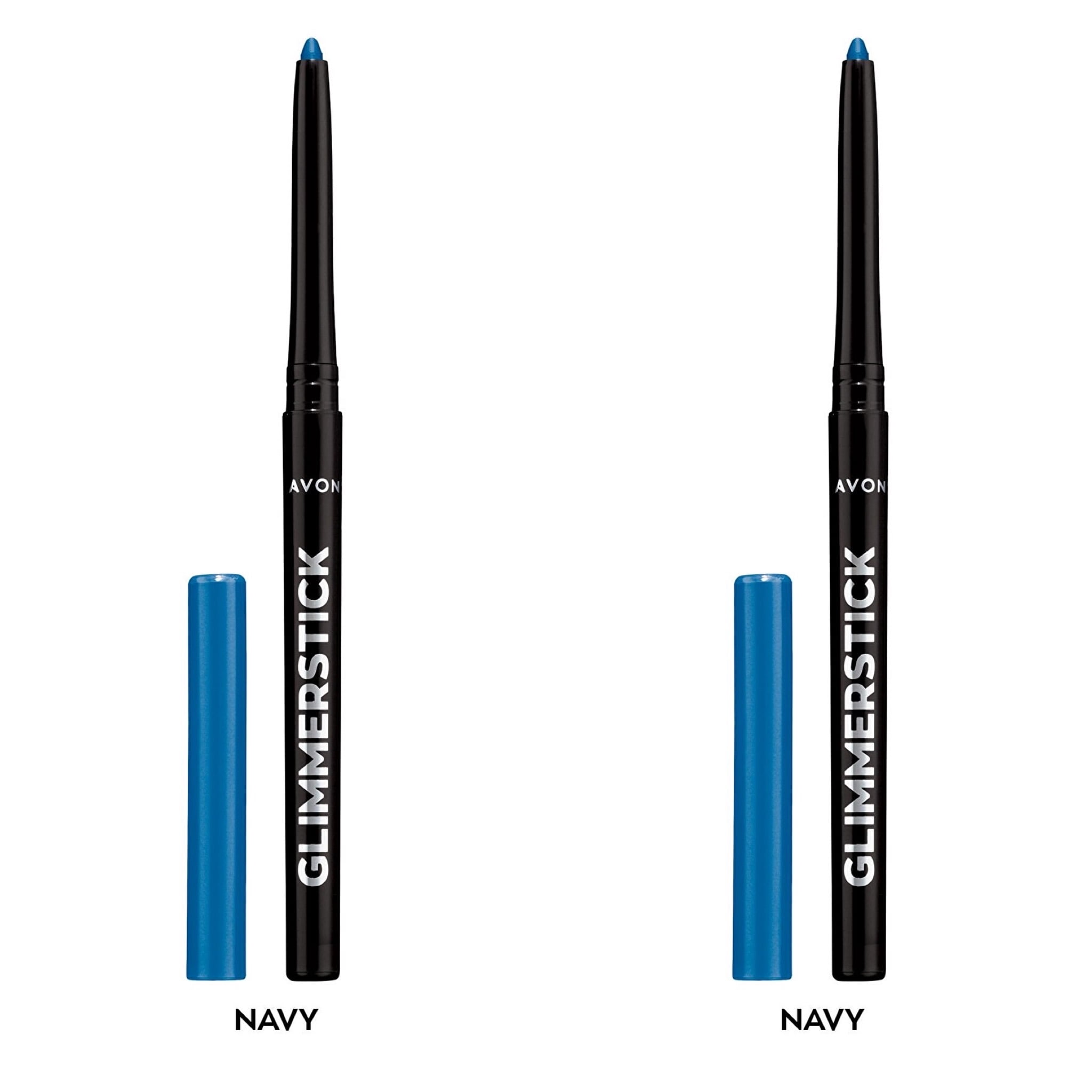 Avon Ultra Colour Glimmerstick Retractable Eyeliner, NAVY, Waterproof & Smudge-Proof Glide-On Eye Makeup, SET OF 2, 0.01 oz / 0.28 g Each